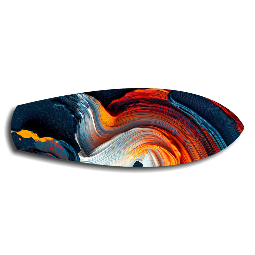 Fire and Ice Paint Swirl Glass Wall Art.