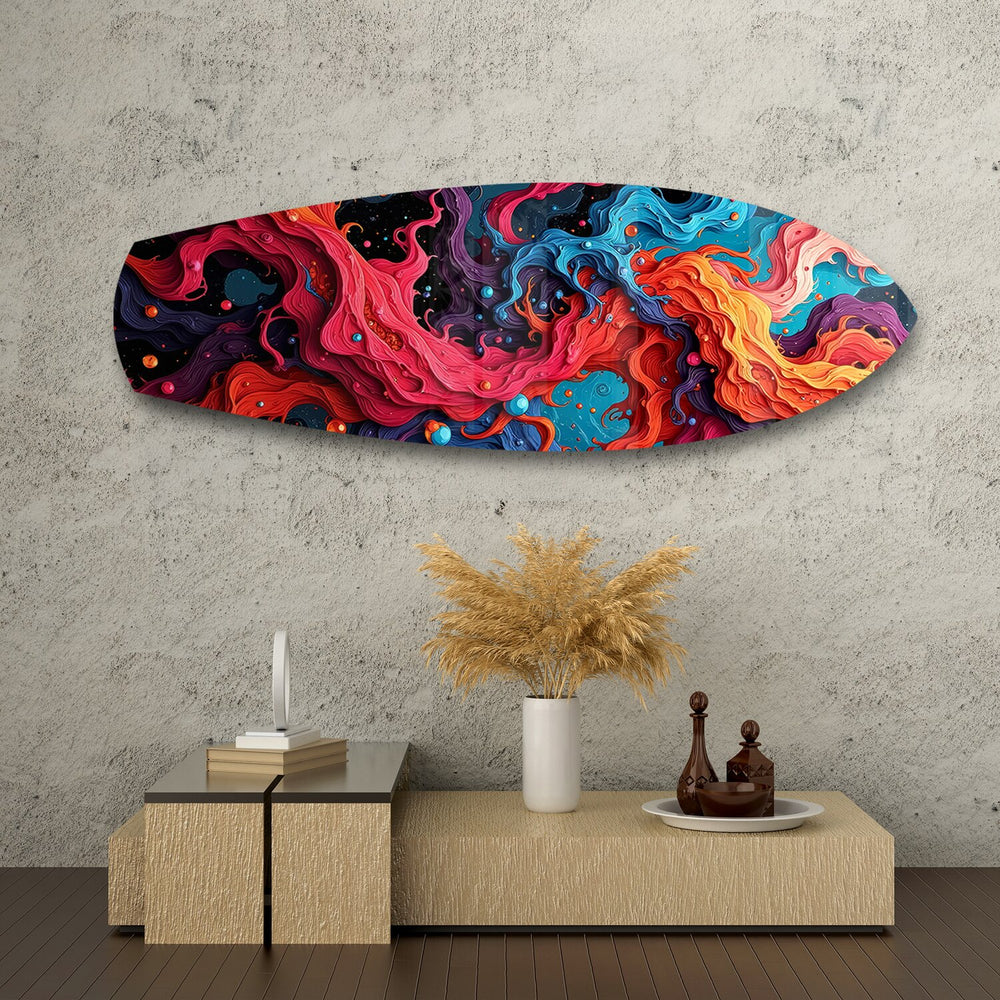 Cosmic Swirl Vibrant Abstract Glass Wall Art.