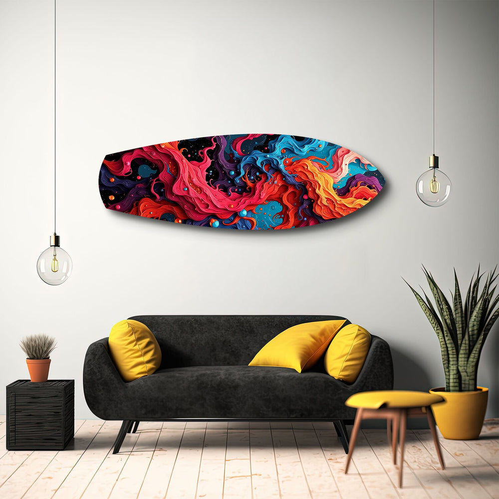 Cosmic Swirl Vibrant Abstract Glass Wall Art.