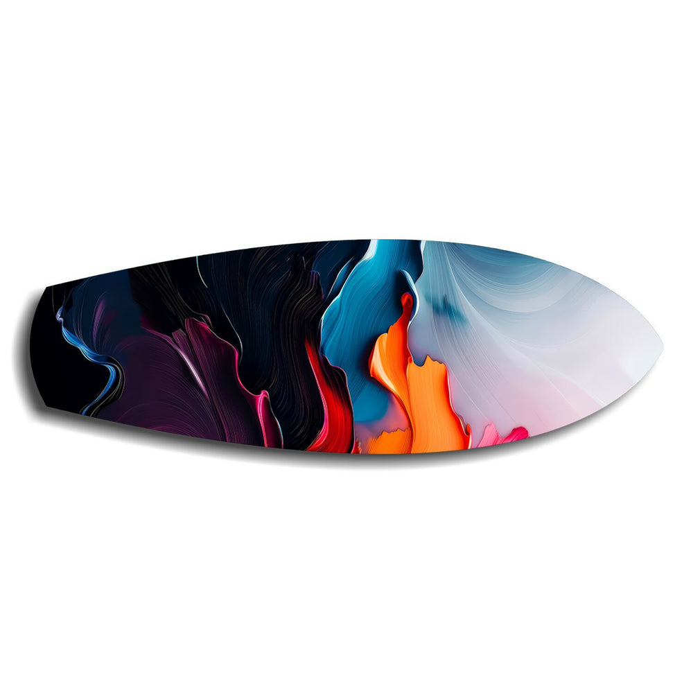 Midnight Bloom Abstract Paint Glass Wall Art.