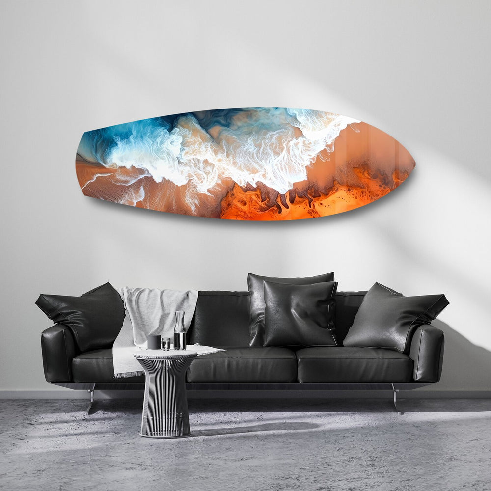 Ocean Meets Desert Coastal Glass Wall Art.