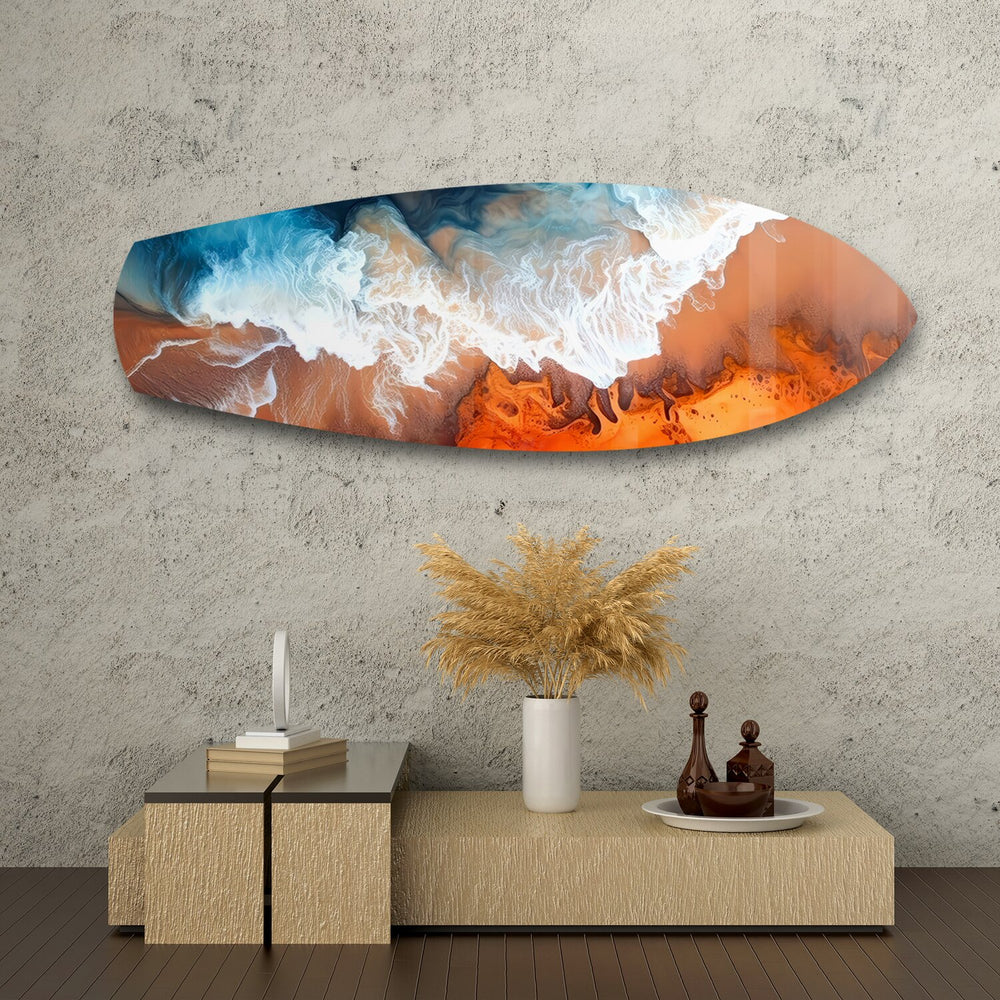 Ocean Meets Desert Coastal Glass Wall Art.
