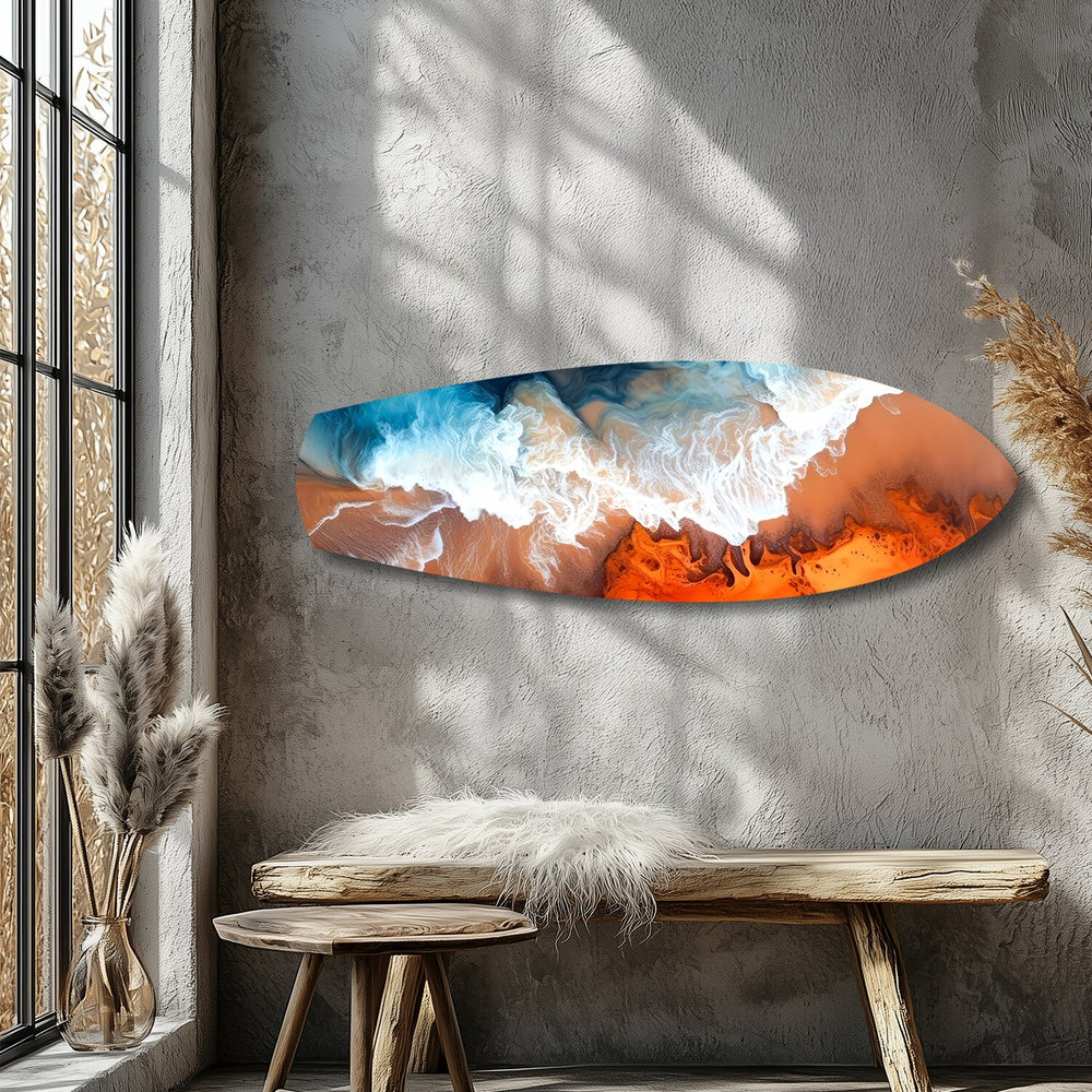Ocean Meets Desert Coastal Glass Wall Art.