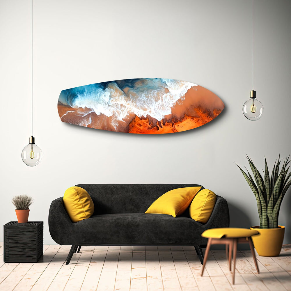 Ocean Meets Desert Coastal Glass Wall Art.