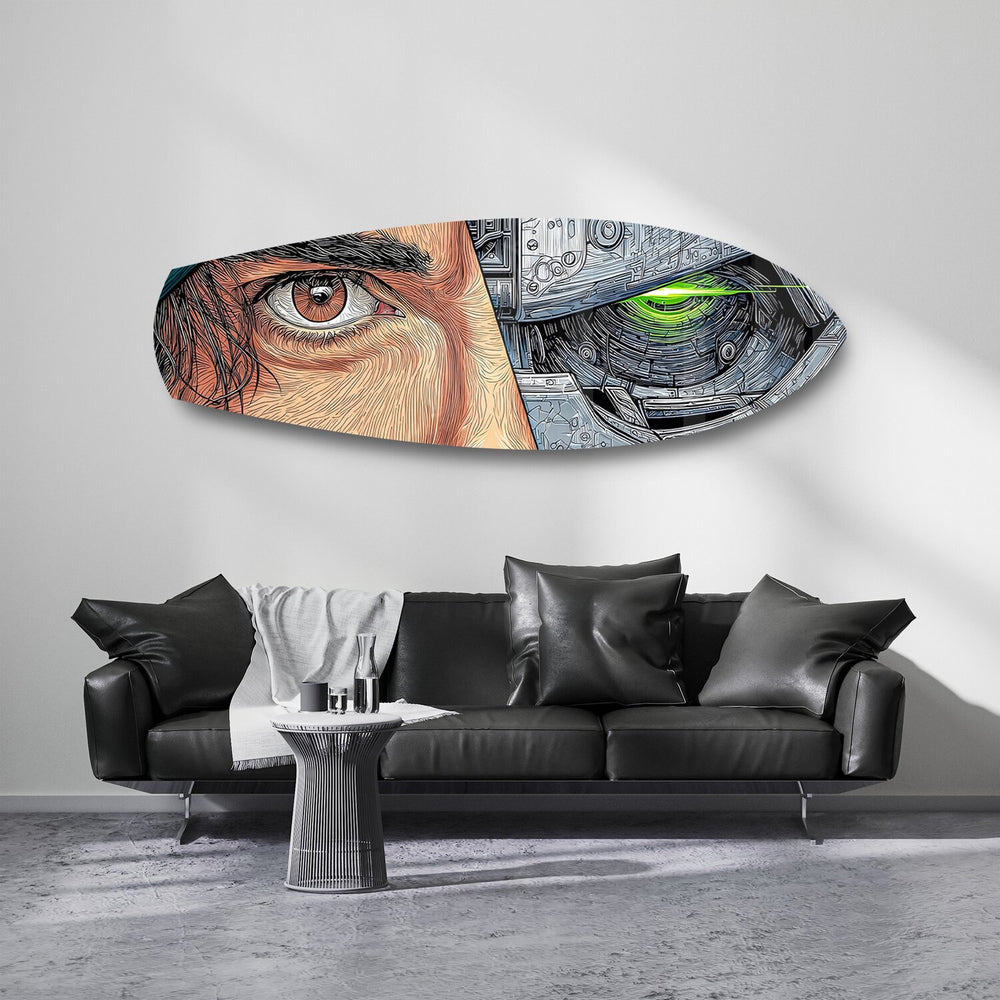 Human and Machine Cyberpunk Eye Glass Wall Art.
