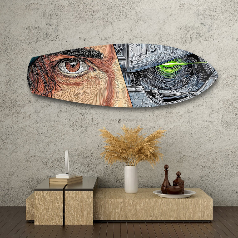 Human and Machine Cyberpunk Eye Glass Wall Art.