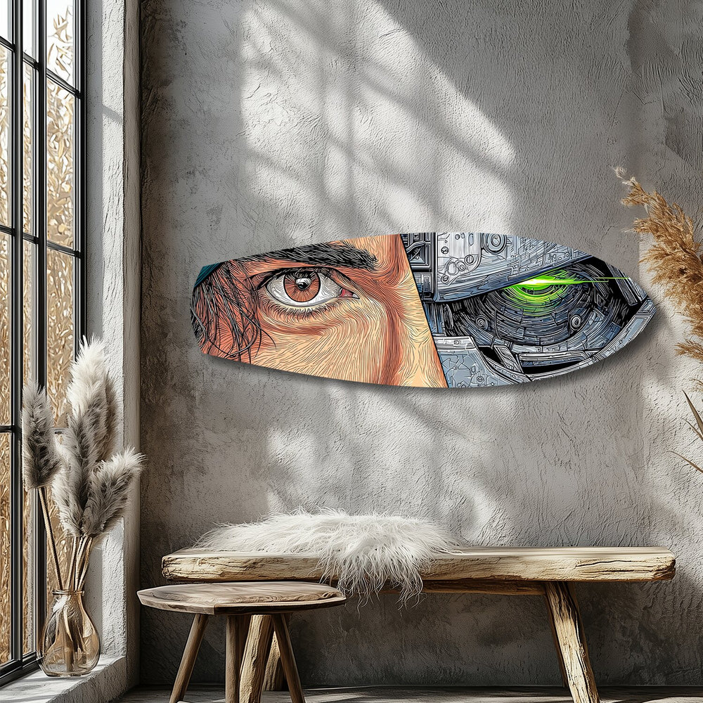 Human and Machine Cyberpunk Eye Glass Wall Art.