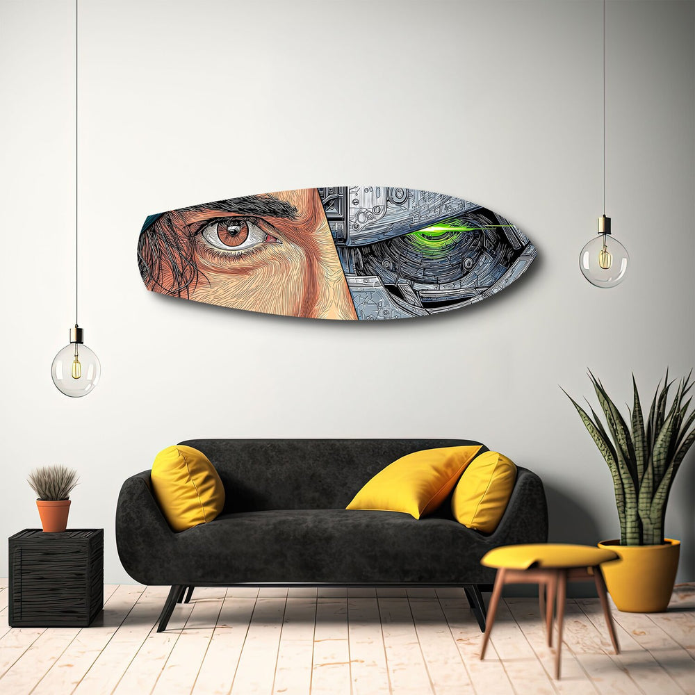 Human and Machine Cyberpunk Eye Glass Wall Art.