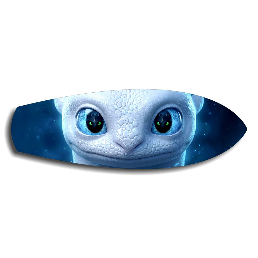 White Dragon Blue Eyes Glass Wall Art.
