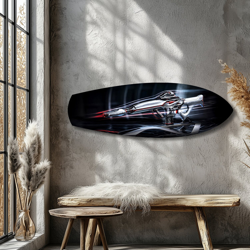 Futuristic Sci-Fi Rifle Glass Wall Art.