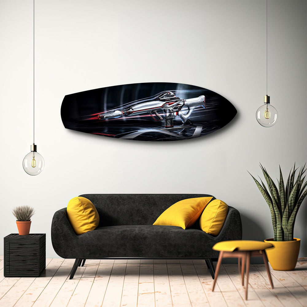 Futuristic Sci-Fi Rifle Glass Wall Art.