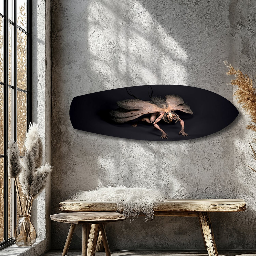 Dark Horned Creature Fantasy Glass Wall Art.
