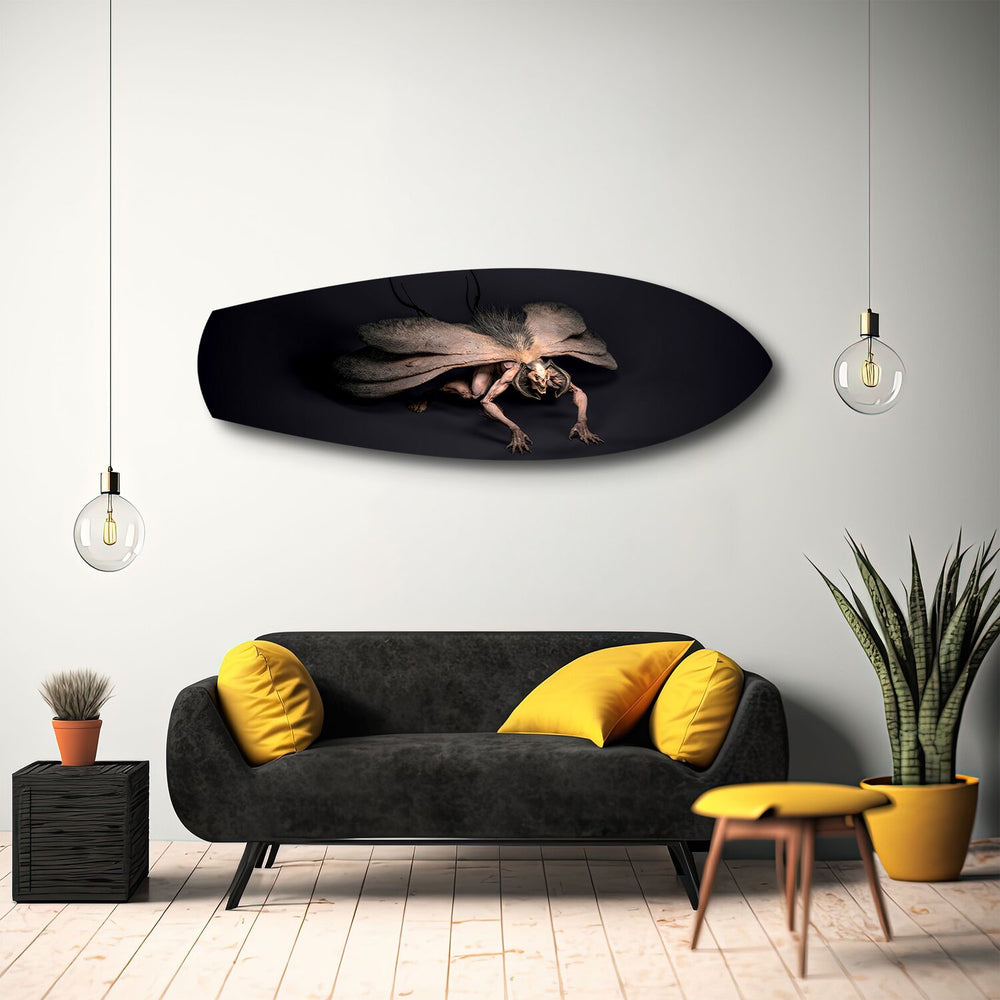Dark Horned Creature Fantasy Glass Wall Art.