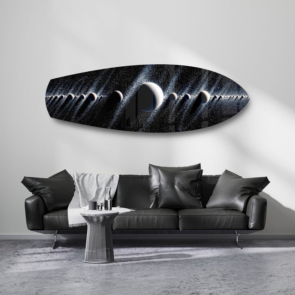 Planetary Alignment Galaxy Glass Wall Art.