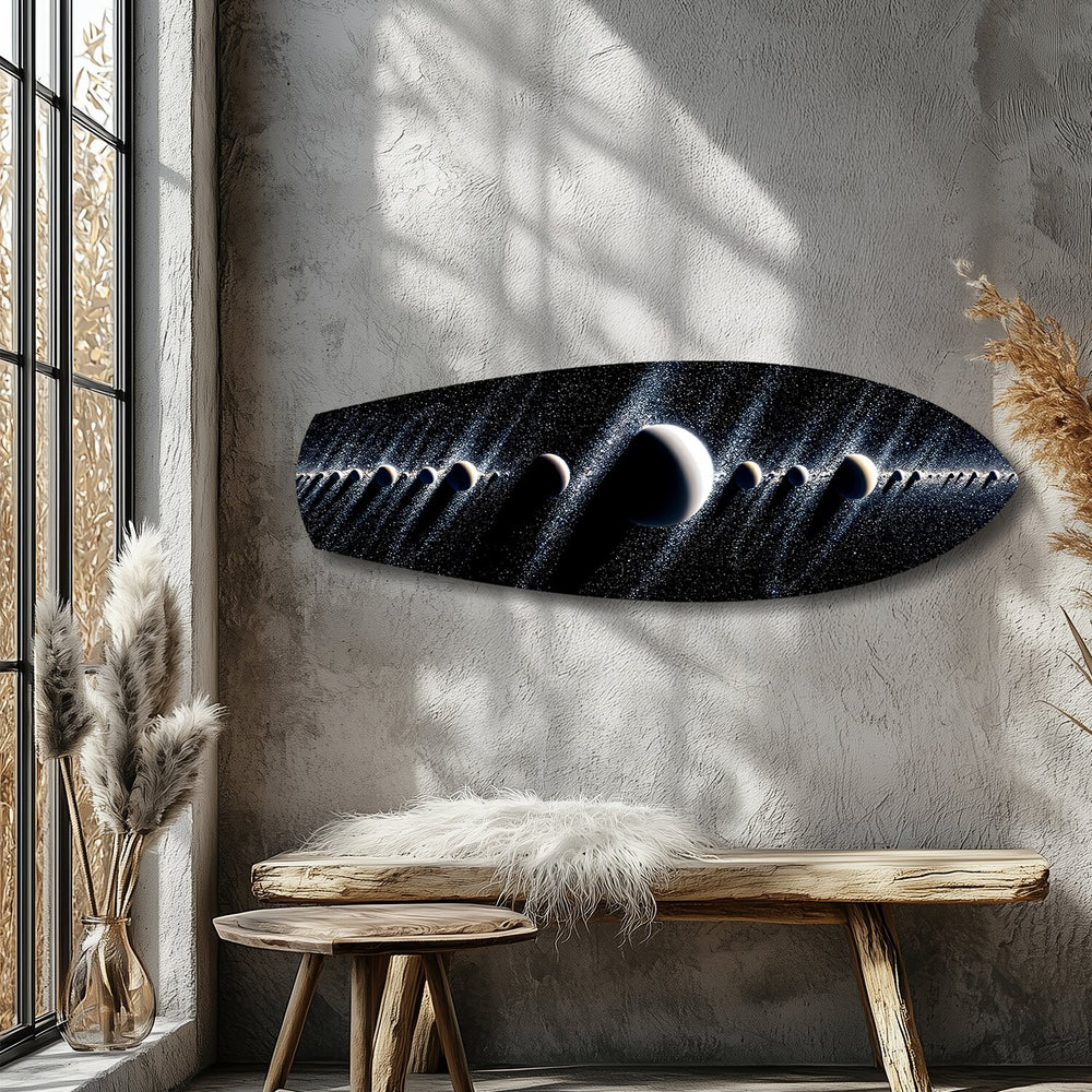 Planetary Alignment Galaxy Glass Wall Art.