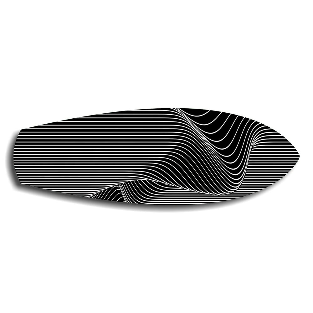 Black and White Op Art Stripes Glass Wall Art.