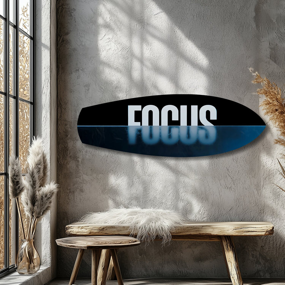 FOCUS Typography Motivational Glass Wall Art.