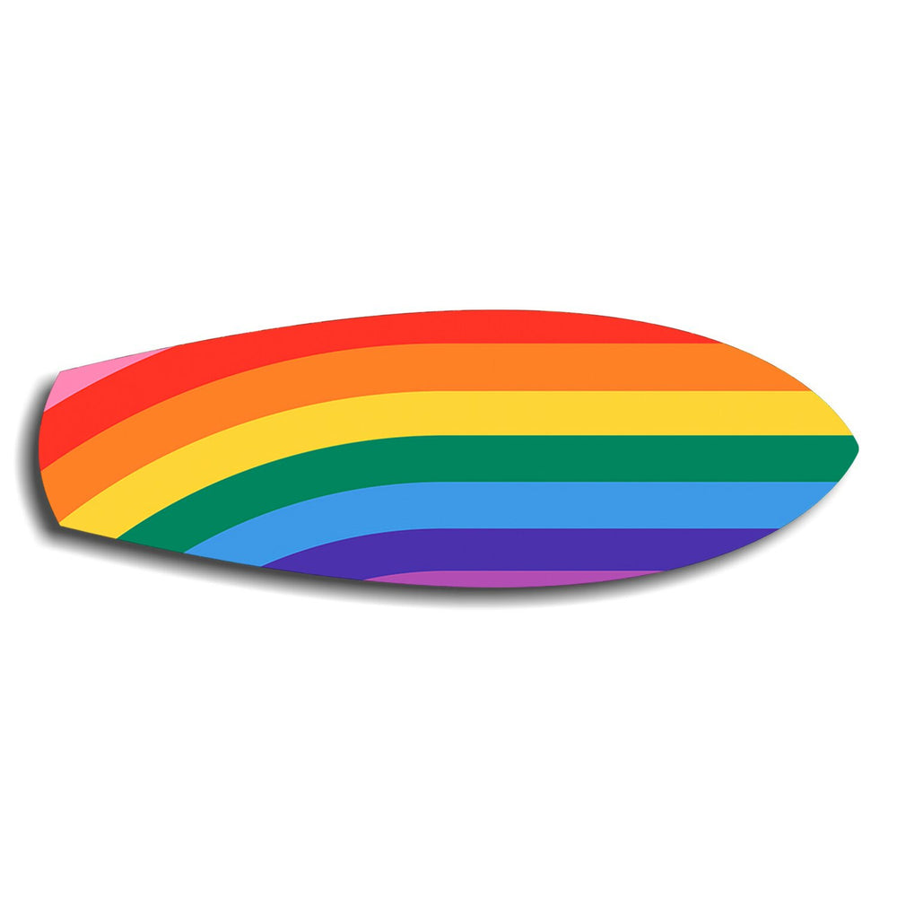 Rainbow Pride Stripes Glass Wall Art.
