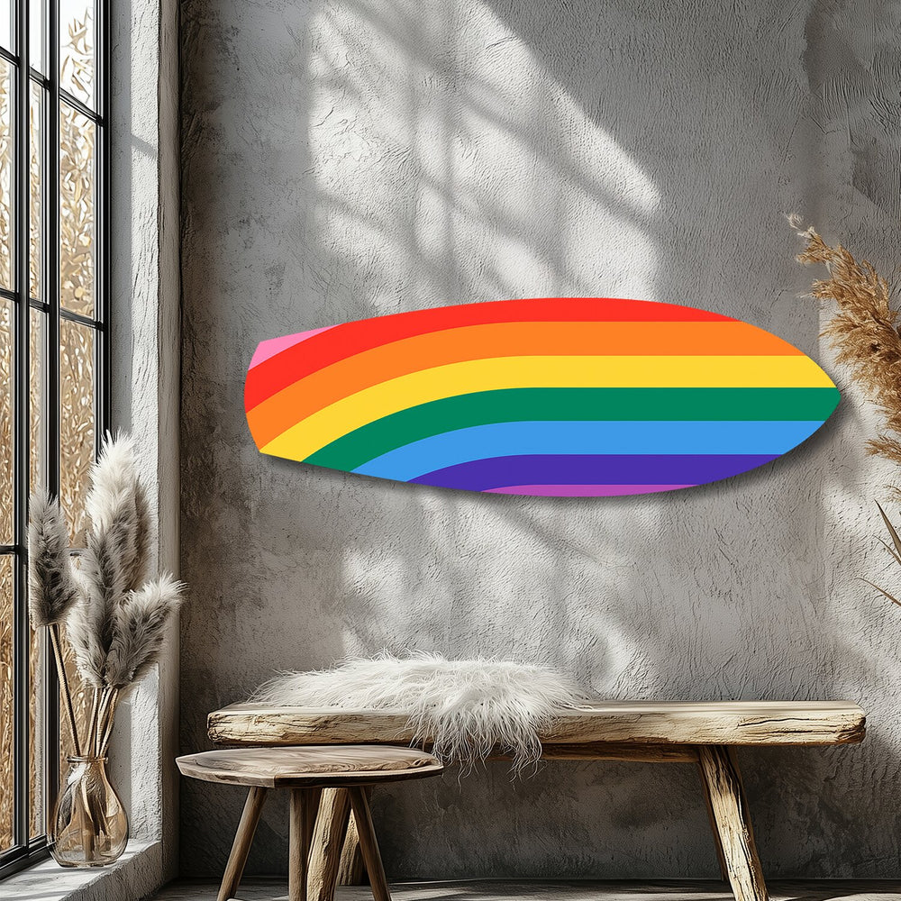 Rainbow Pride Stripes Glass Wall Art.