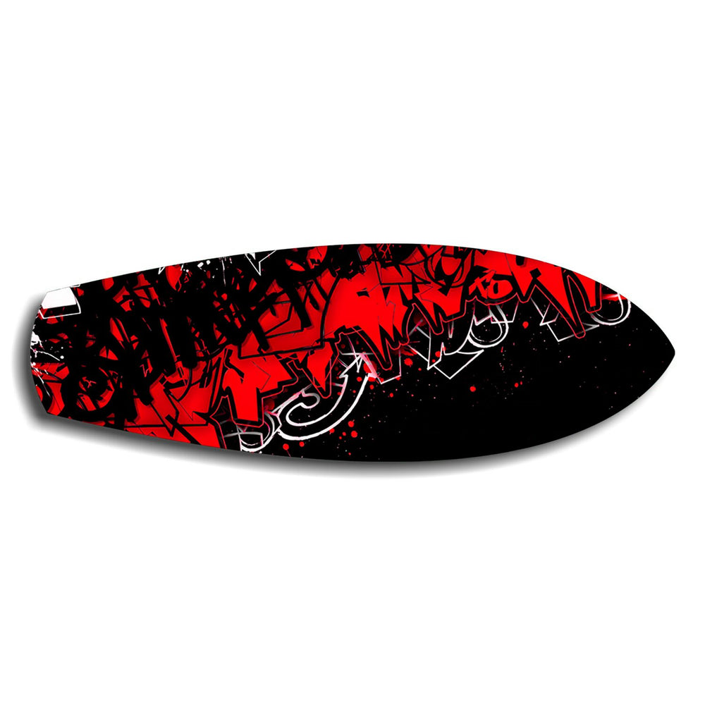 Red and Black Street Graffiti Glass Wall Art.