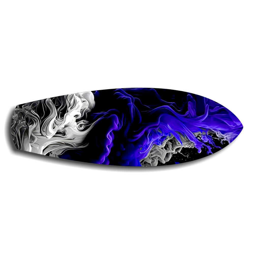 Purple Ink Flow Abstract Glass Wall Art.