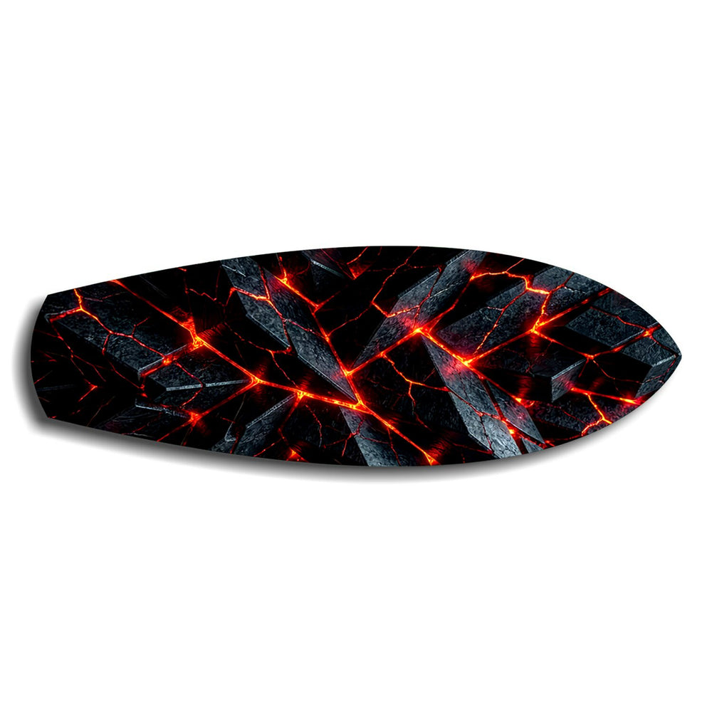 Molten Lava Cracked Stone Glass Wall Art.