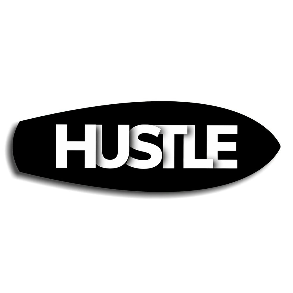 Hustle Typography Motivational Glass Wall Art.