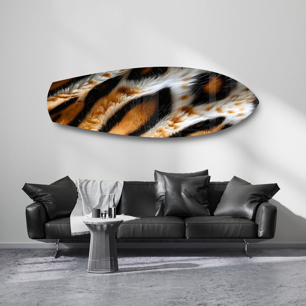 Tiger Fur Texture Glass Wall Art.