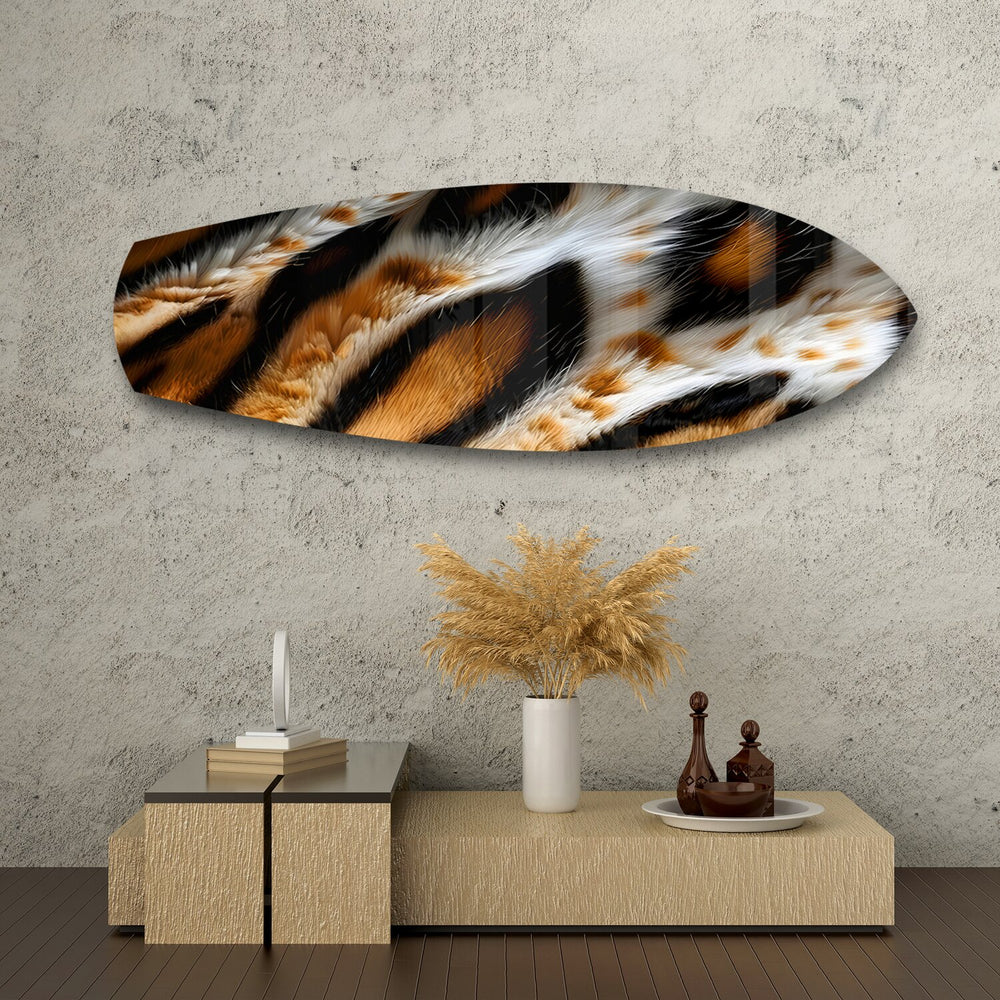 Tiger Fur Texture Glass Wall Art.