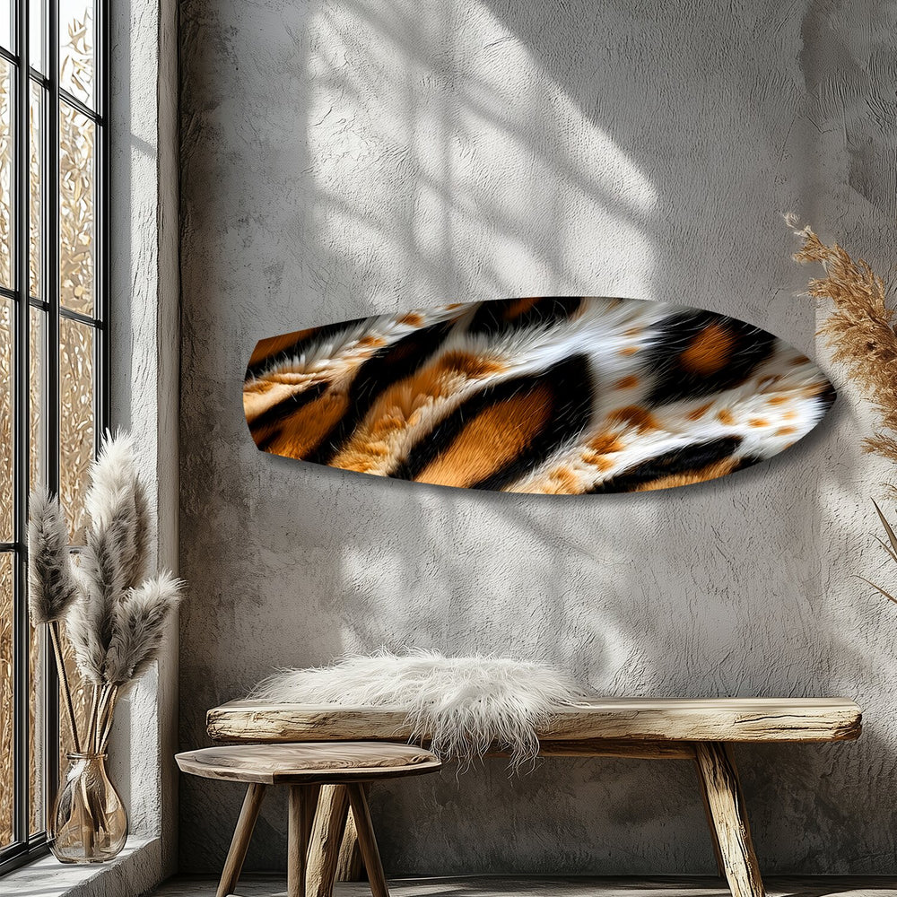Tiger Fur Texture Glass Wall Art.