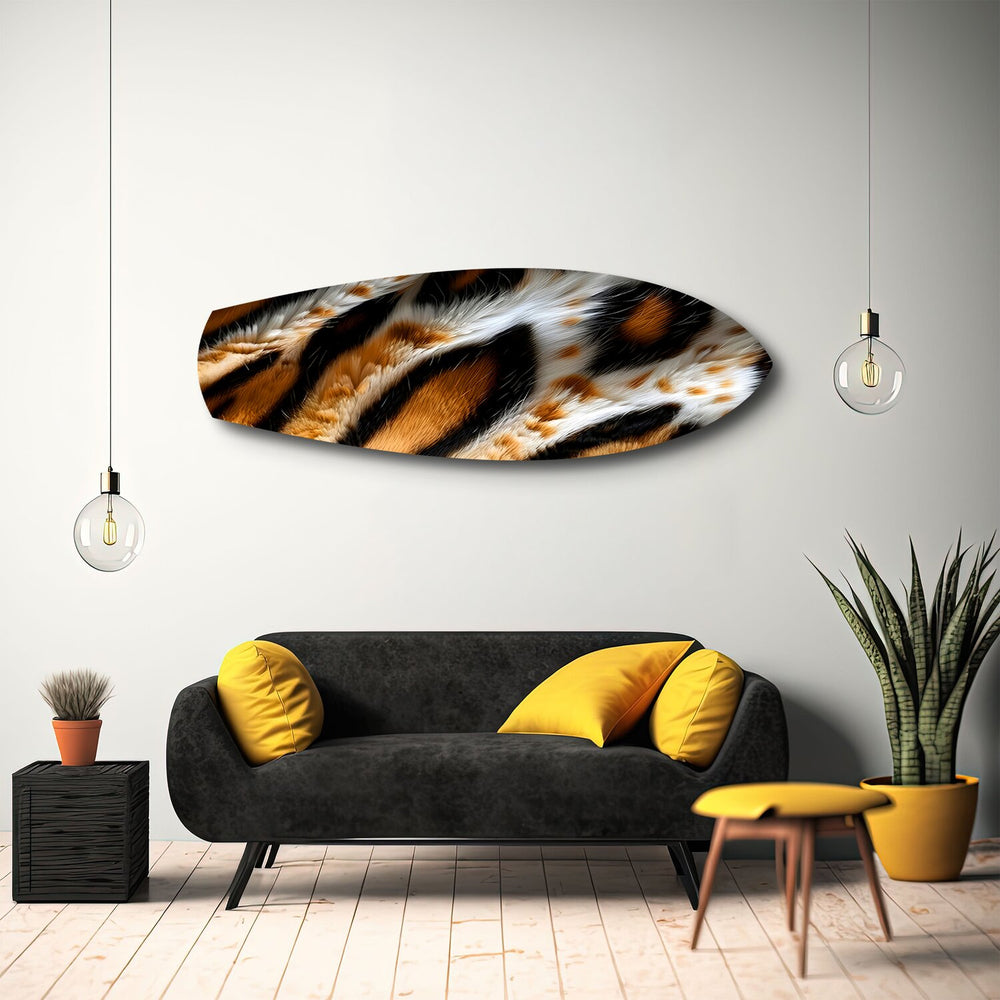 Tiger Fur Texture Glass Wall Art.