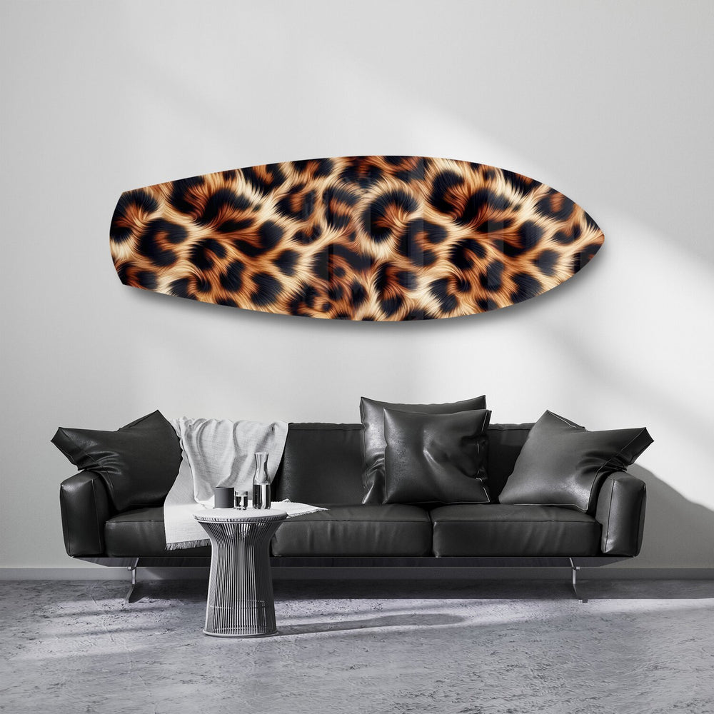 Leopard Print Glass Wall Art.