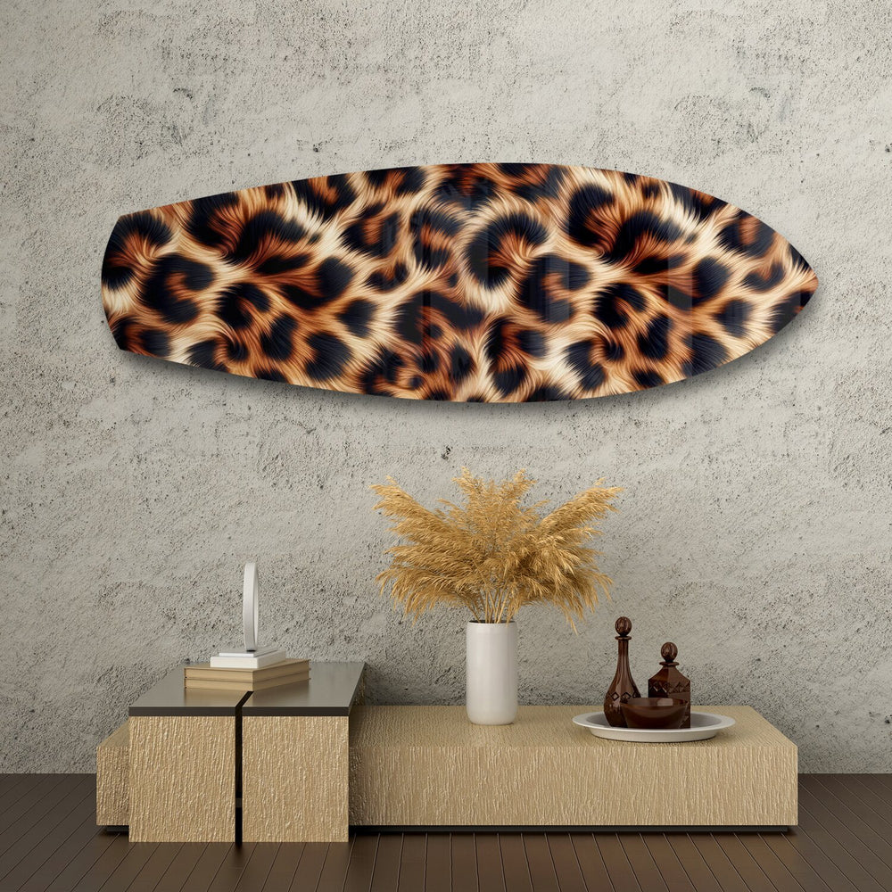 Leopard Print Glass Wall Art.