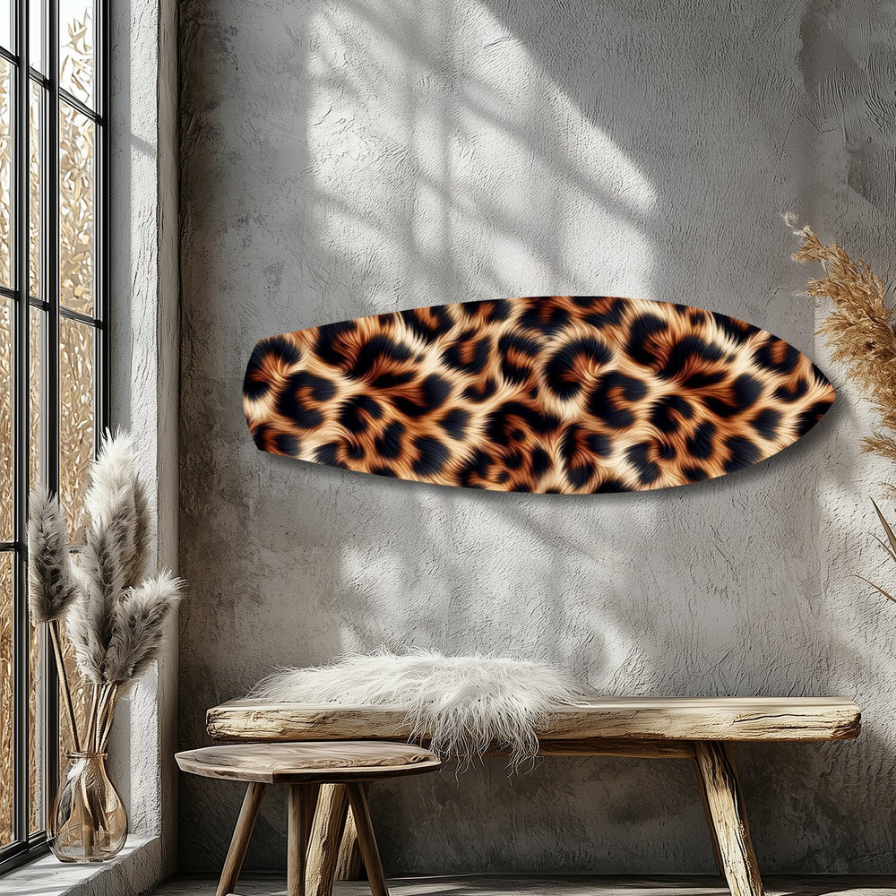 Leopard Print Glass Wall Art.