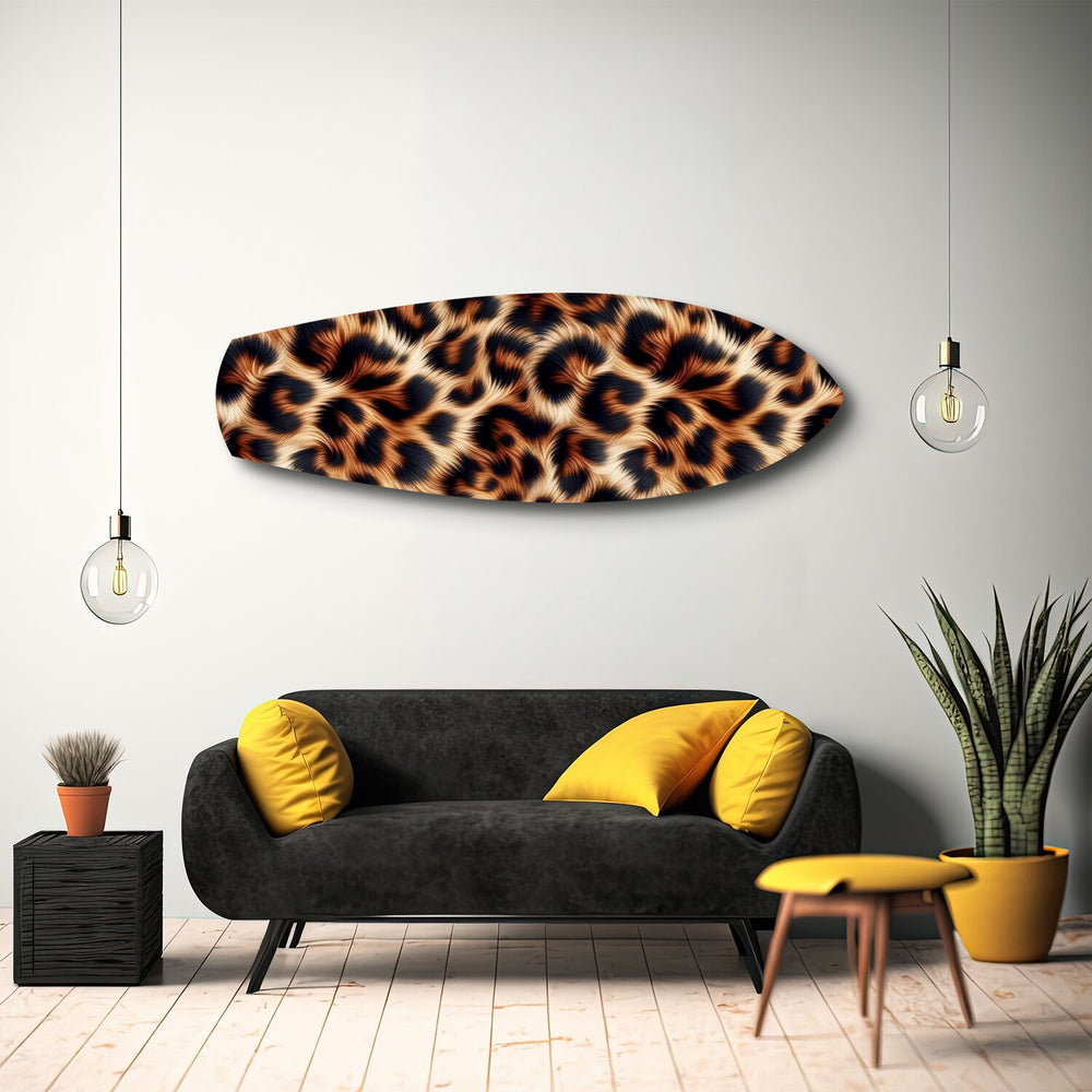 Leopard Print Glass Wall Art.
