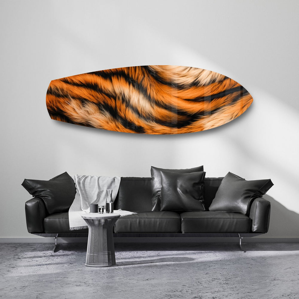 Bengal Tiger Stripe Glass Wall Art.