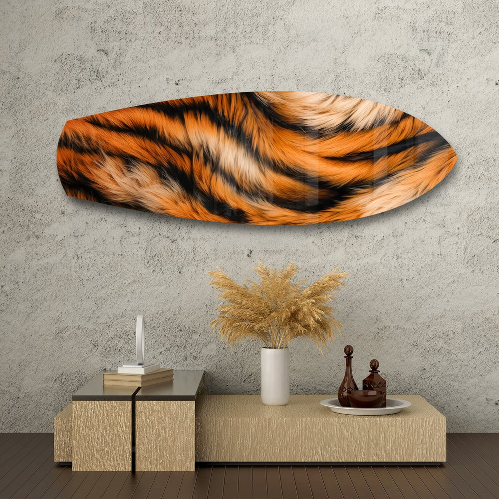 Bengal Tiger Stripe Glass Wall Art.