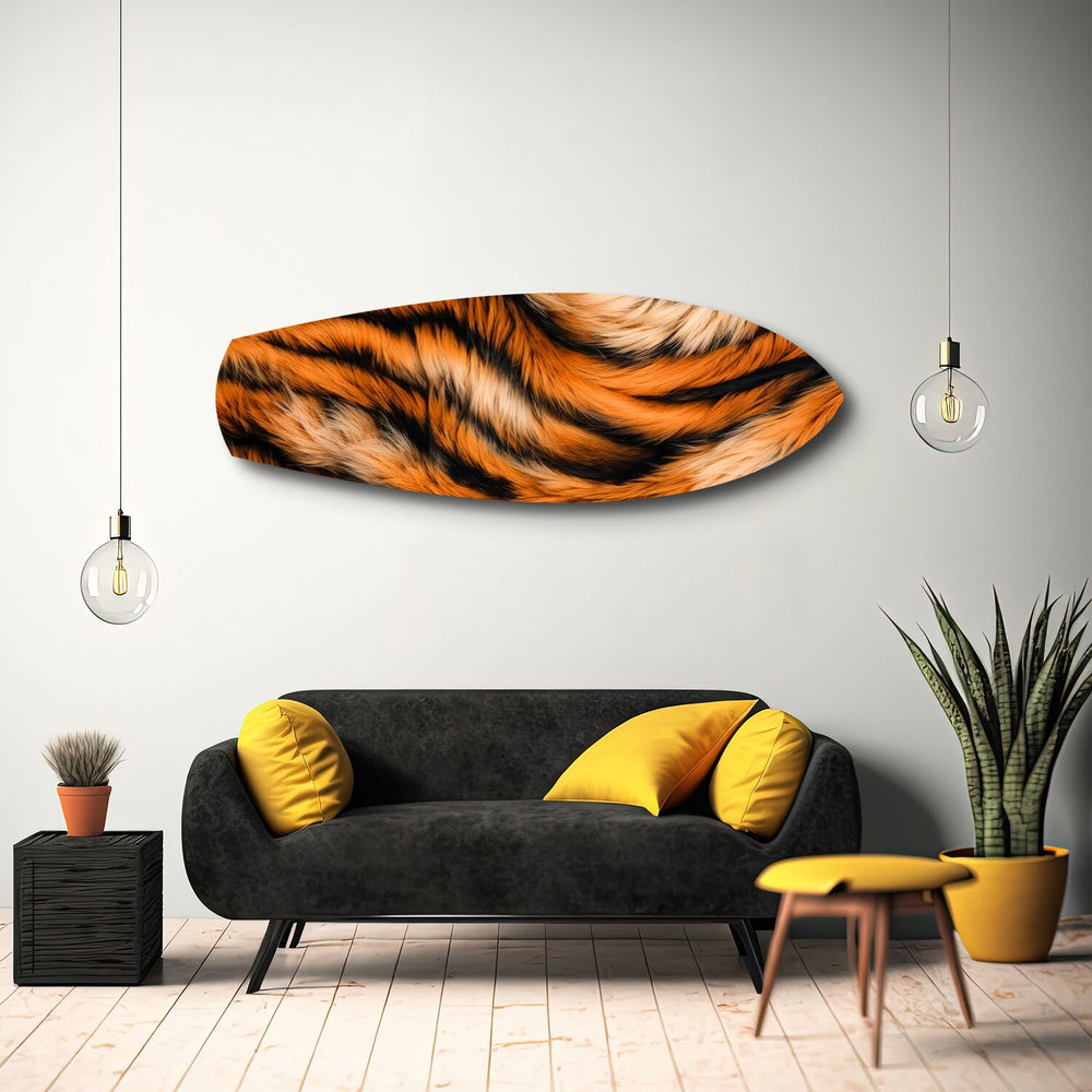 Bengal Tiger Stripe Glass Wall Art.