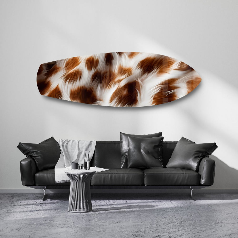 Cow Hide Texture Glass Wall Art.