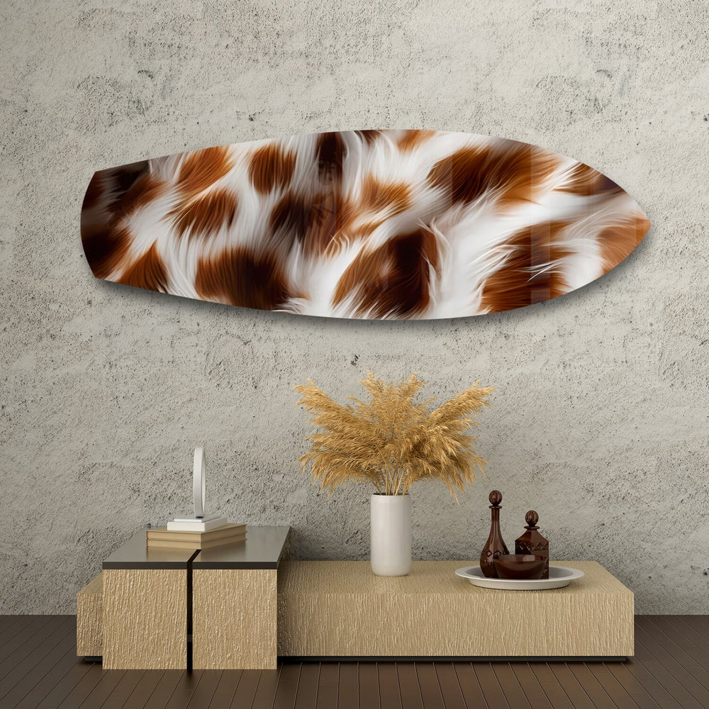 Cow Hide Texture Glass Wall Art.