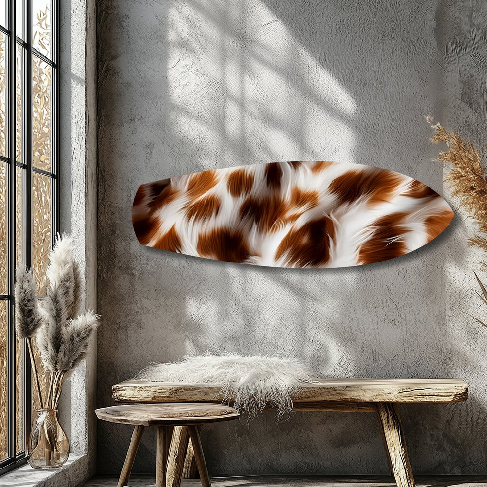 Cow Hide Texture Glass Wall Art.