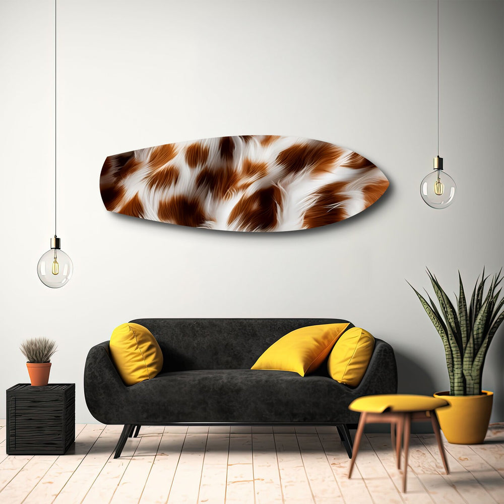 Cow Hide Texture Glass Wall Art.