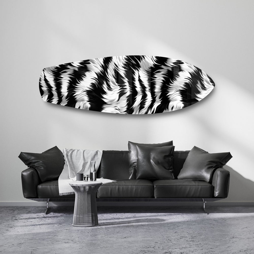 Zebra Stripe Glass Wall Art.
