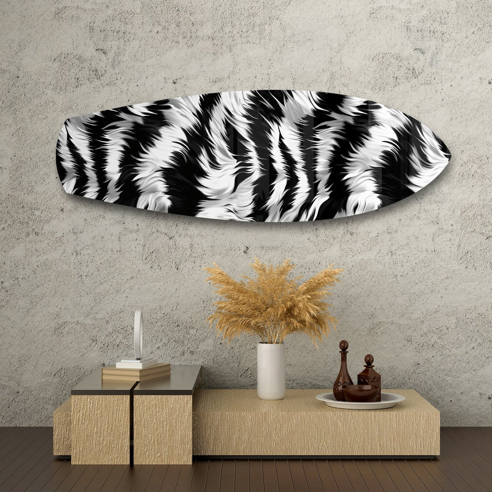 Zebra Stripe Glass Wall Art.