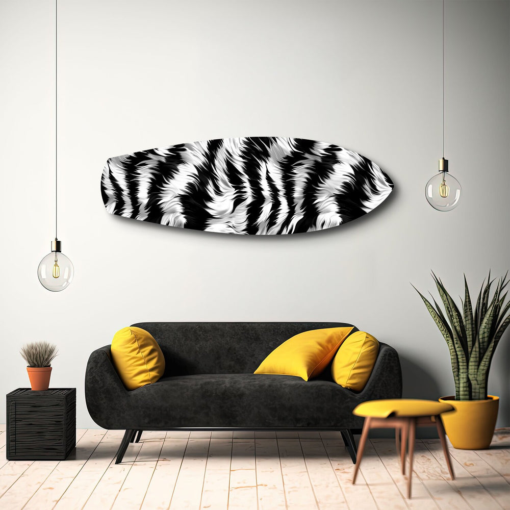 Zebra Stripe Glass Wall Art.