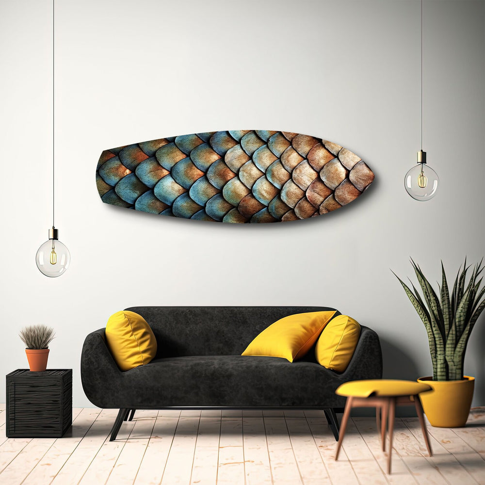 Dragon Scale Texture Glass Wall Art.