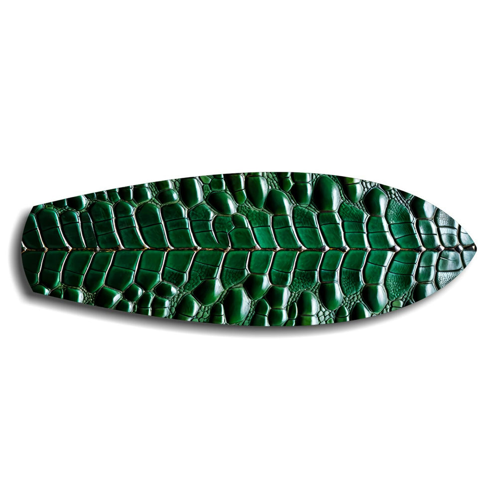 Emerald Crocodile Skin Glass Wall Art.