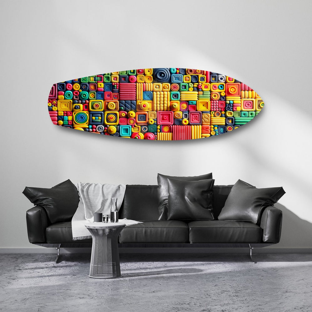 Colorful Clay Mosaic Glass Wall Art.