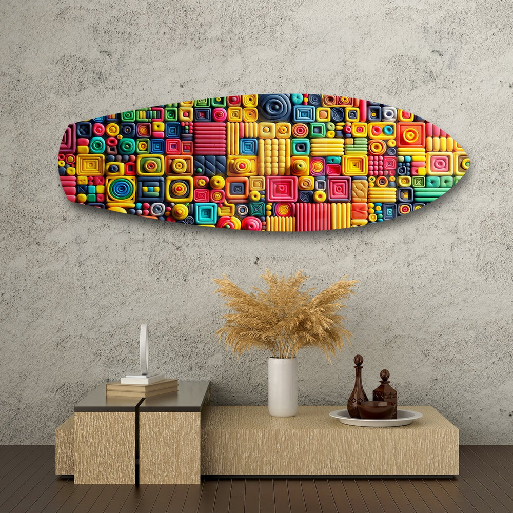 Colorful Clay Mosaic Glass Wall Art.