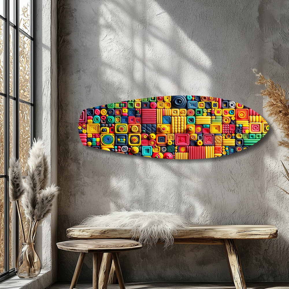 Colorful Clay Mosaic Glass Wall Art.